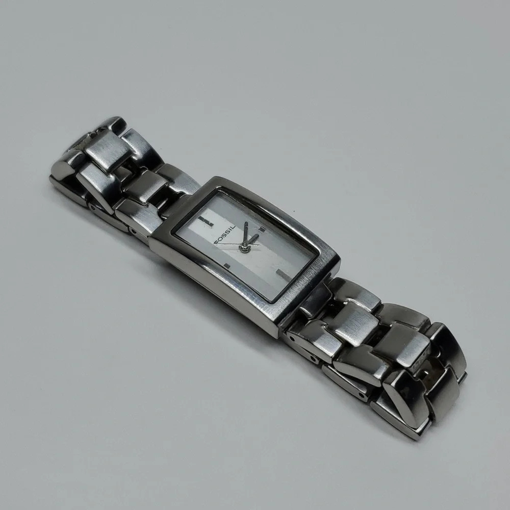 Fossil Watch ES1107 F² Silver Steel Wristband White Face Watch